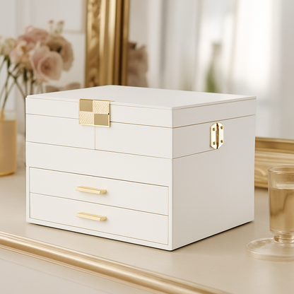 Luxury Jewelry Box with 4 Layers | Beautiful, Secure & Perfect