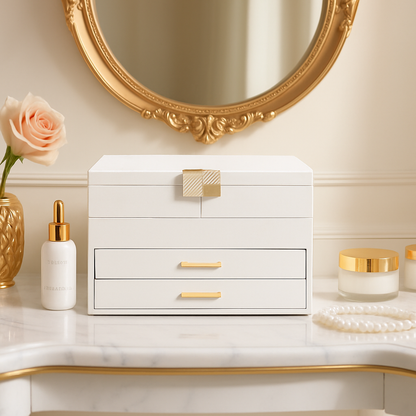 Luxury Jewelry Box with 4 Layers | Beautiful, Secure & Perfect